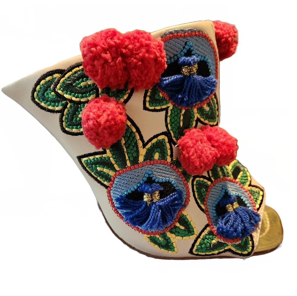Tory Burch Ellis Pom Pom Mules - Picture 3 of 7